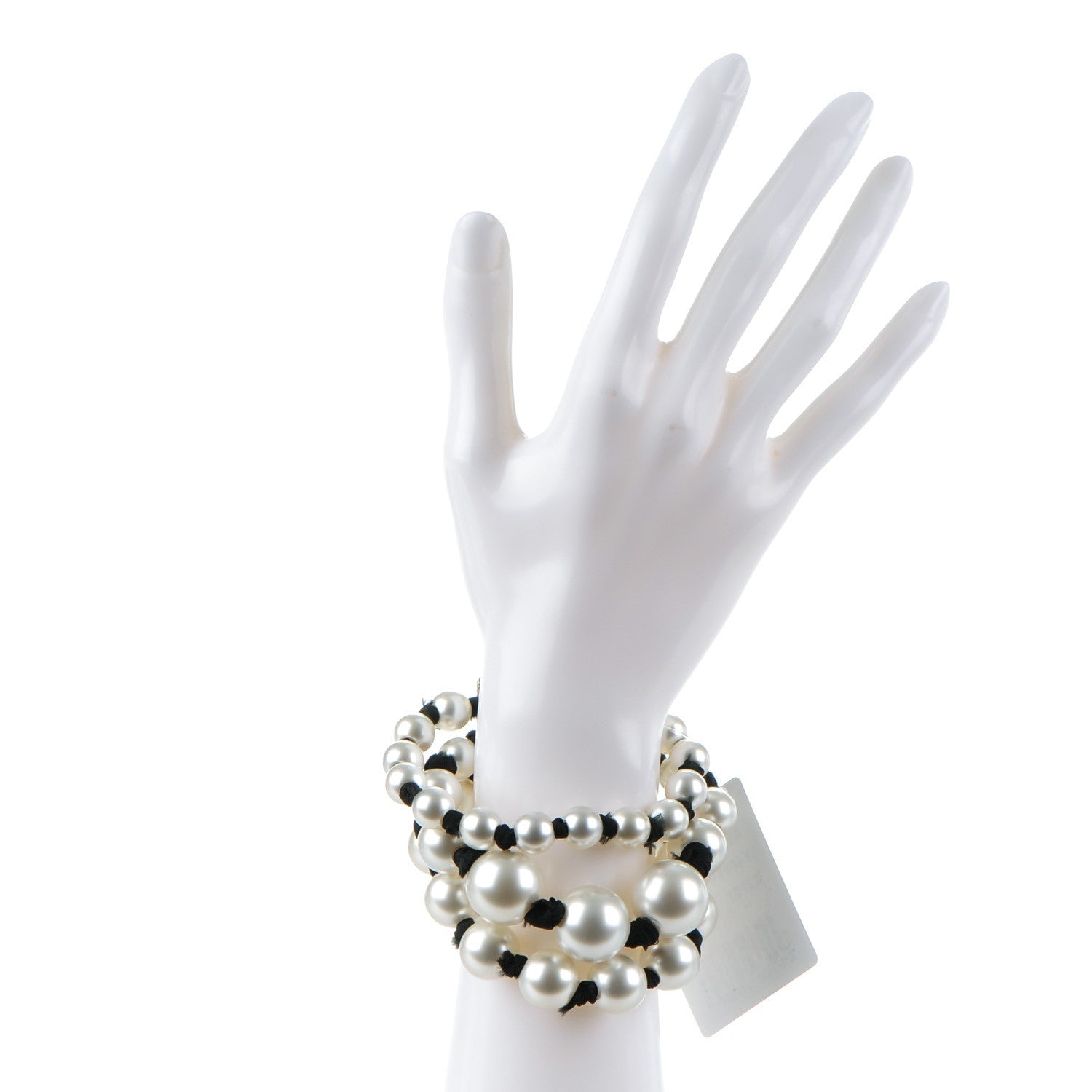 Chanel Pearl Ribbon Multi Strand Bracelet Gold 2 of 5