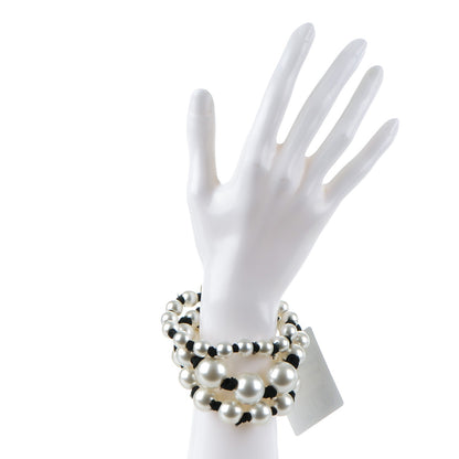 Chanel Pearl Ribbon Multi Strand Bracelet Gold 2 of 5