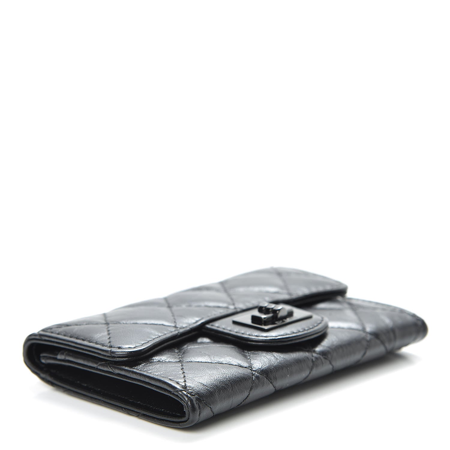 Chanel Aged Calfskin Quilted Reissue Flap Card Holder Wallet So Black 4 of 9