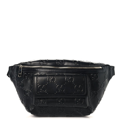 Gucci Calfskin GG Tennis Embossed Pocket Belt Bag Black 1 of 10