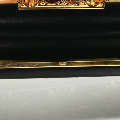 Alexander McQueen Nappa Studded Floral Knuckle Box Clutch Black 5 of 6