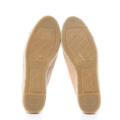 Chanel Lambskin CC Espadrilles 36 Beige Black 5 of 8