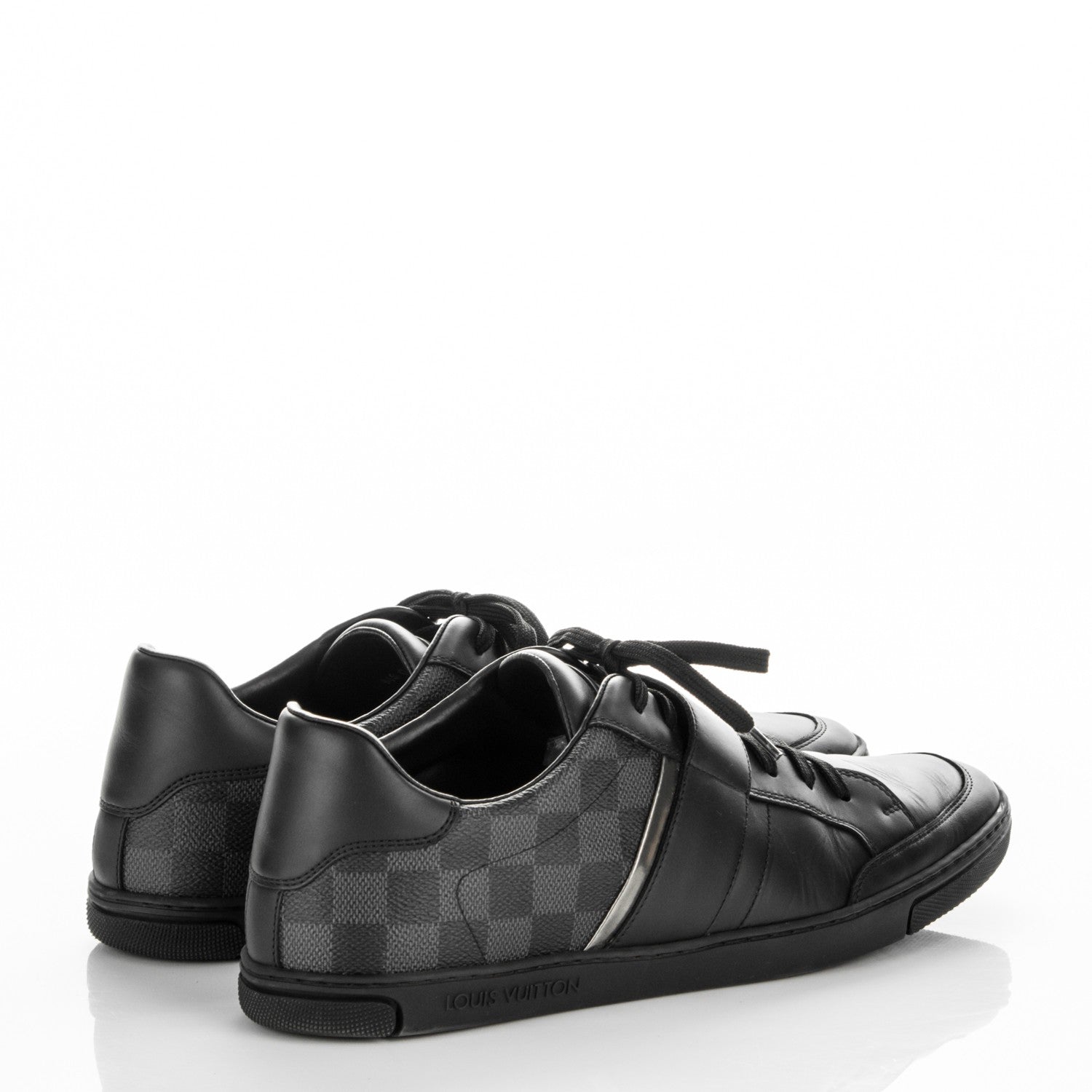 Louis Vuitton Calfskin Damier Graphite Cover Sneakers 10 4 of 7
