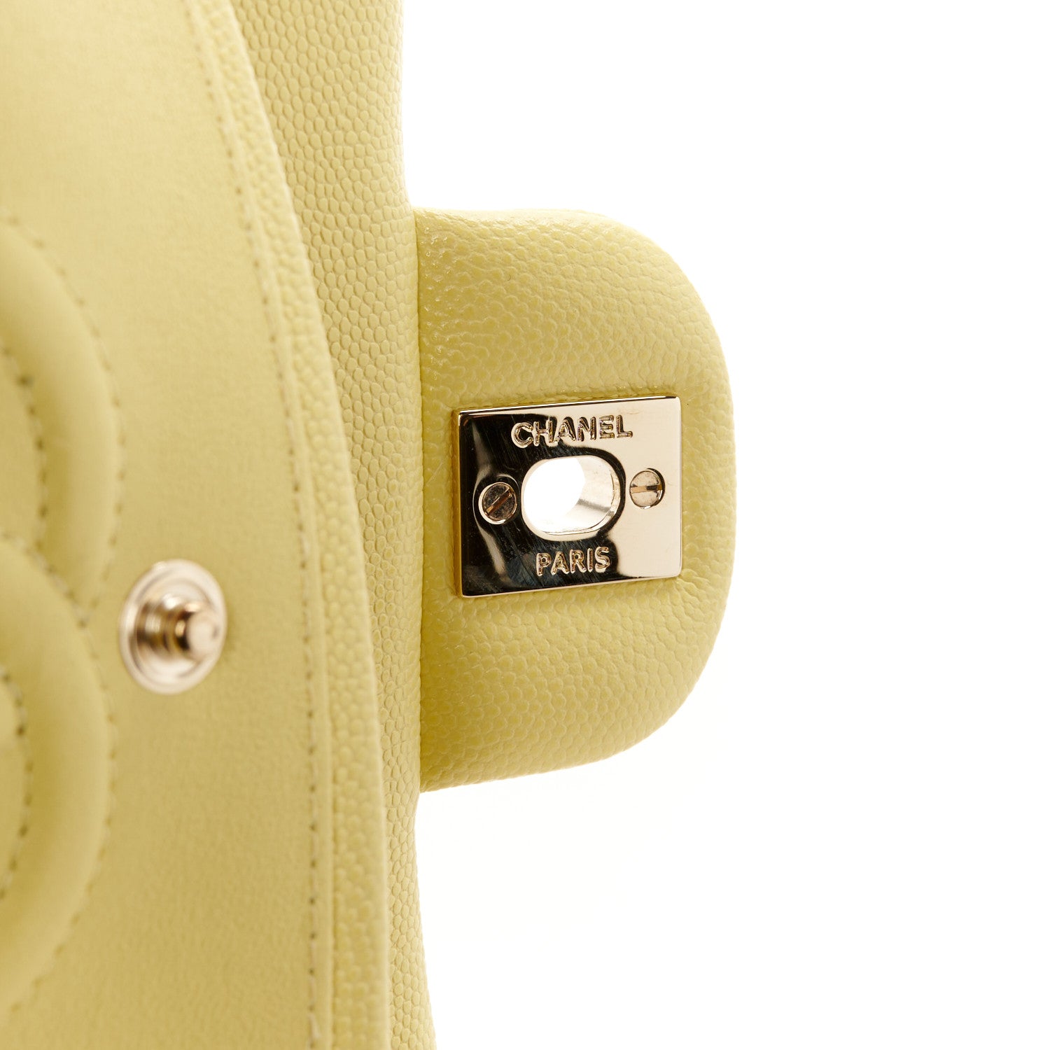 Chanel Caviar Quilted Small Double Flap Light Yellow 7 of 11
