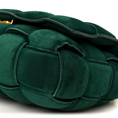 Bottega Veneta Suede Maxi Intrecciato Padded Chain Cassette Crossbody Bag Emerald Green 12 of 12