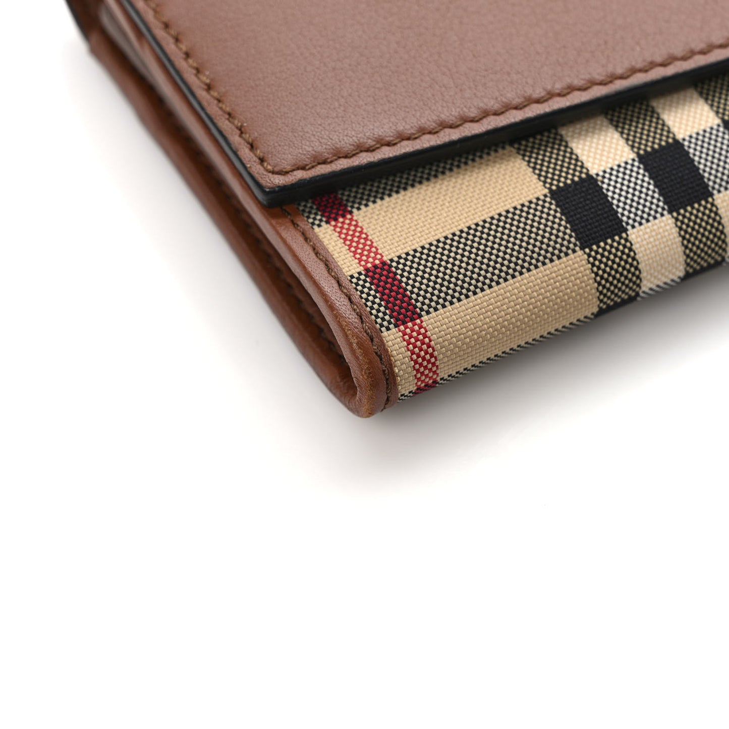 Calfskin Horseferry Check Porter Continental Wallet Tan