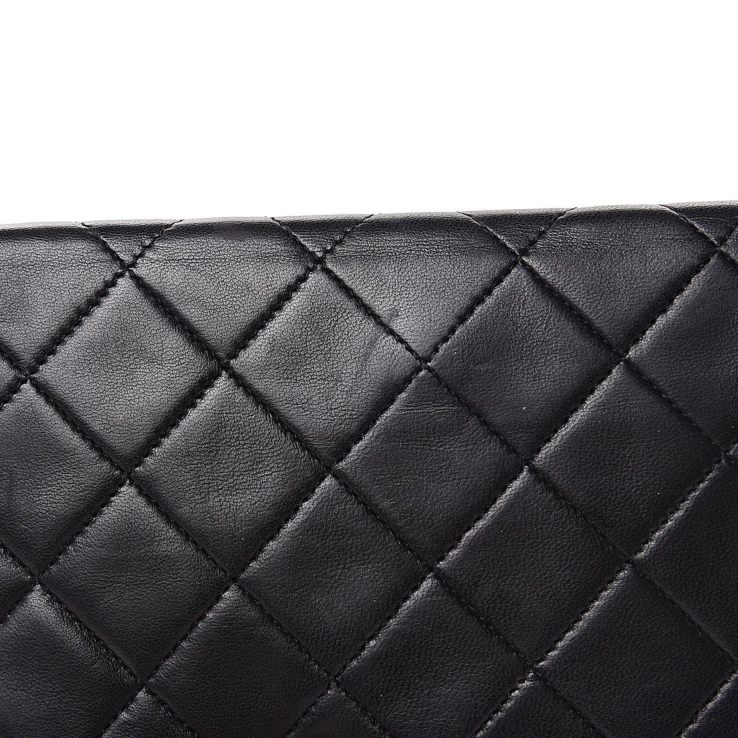 Chanel Lambskin Quilted Long Wallet Black 8 of 9