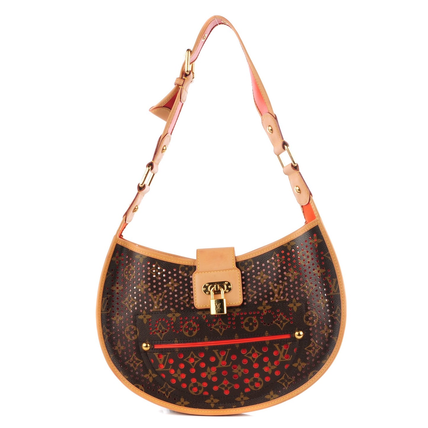 Monogram Perforated Demi-Lune Orange
