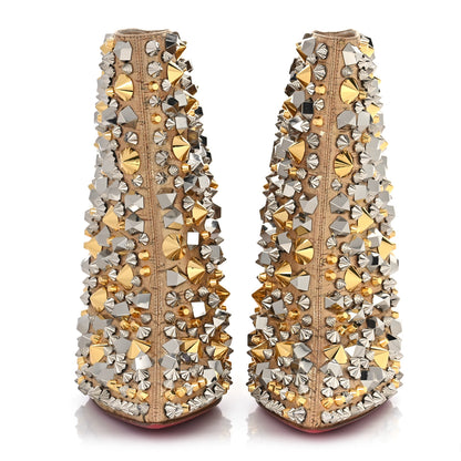 Christian Louboutin Liege Pepite Specchio So Full Kate 100 Ankle Boots 37 Gold Multicolor 2 of 10