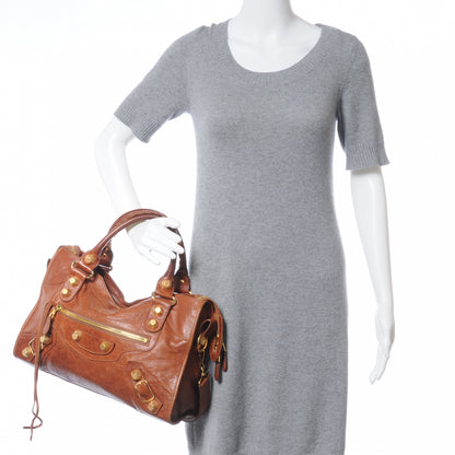 Balenciaga Agneau Giant 21 Gold Hardware CIty Chestnut 2 of 7