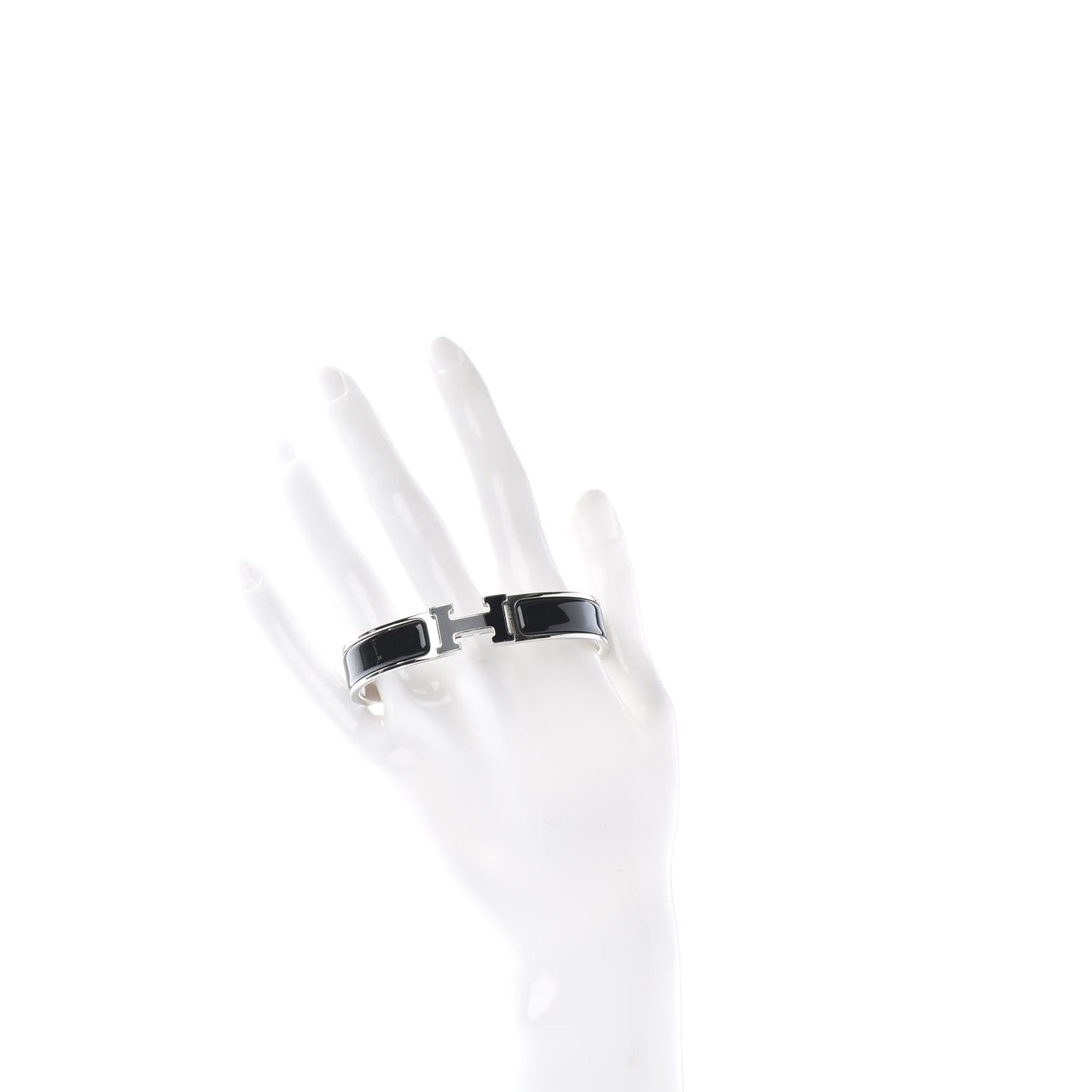 Enamel Narrow Clic Clac H Bracelet GM Black