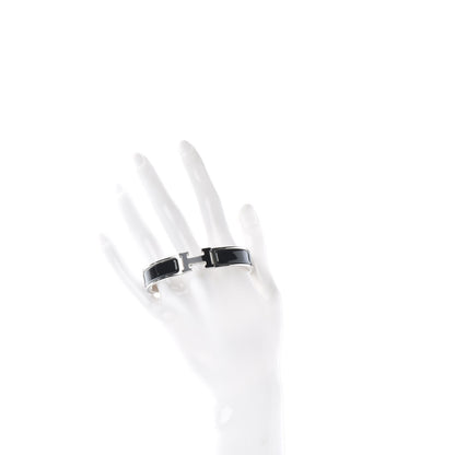 Hermes Enamel Narrow Clic Clac H Bracelet GM Black 2 of 4