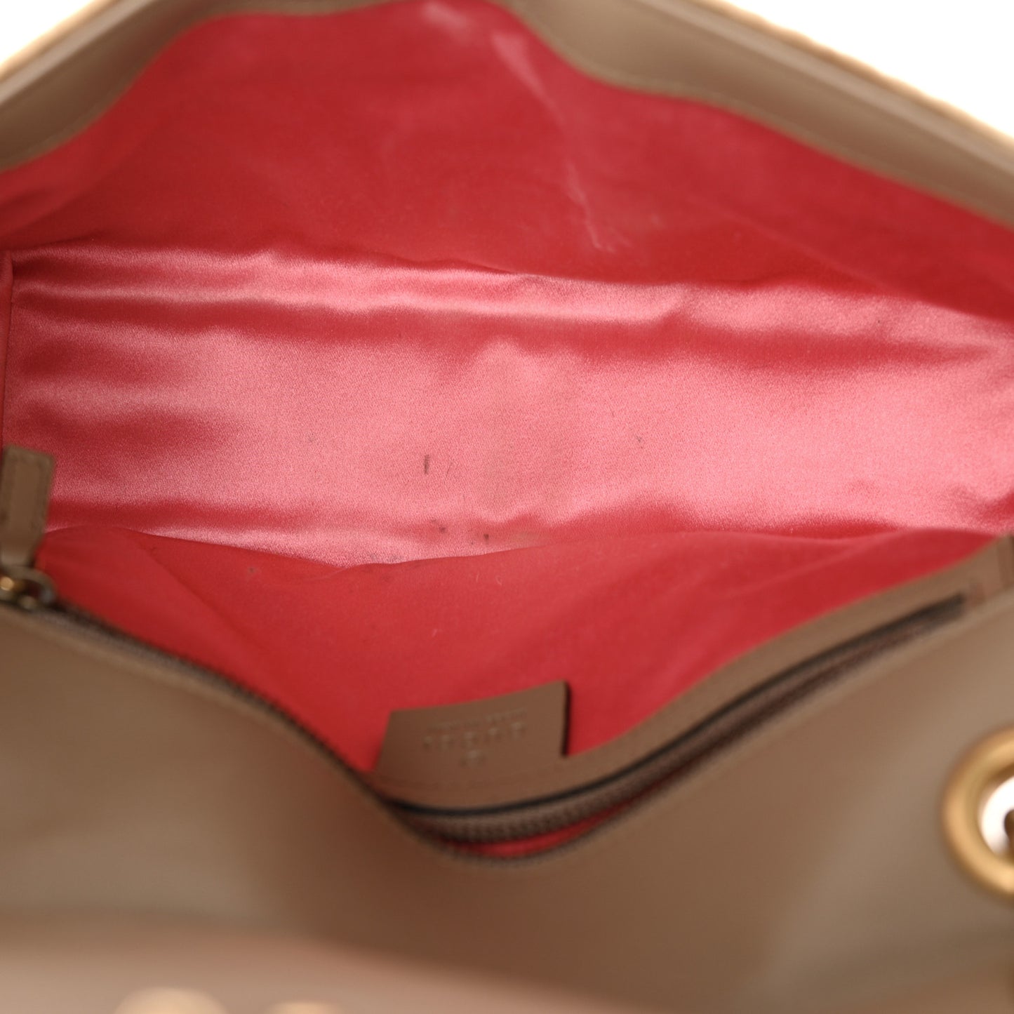Velvet Matelasse Small GG Marmont Shoulder Bag Taupe