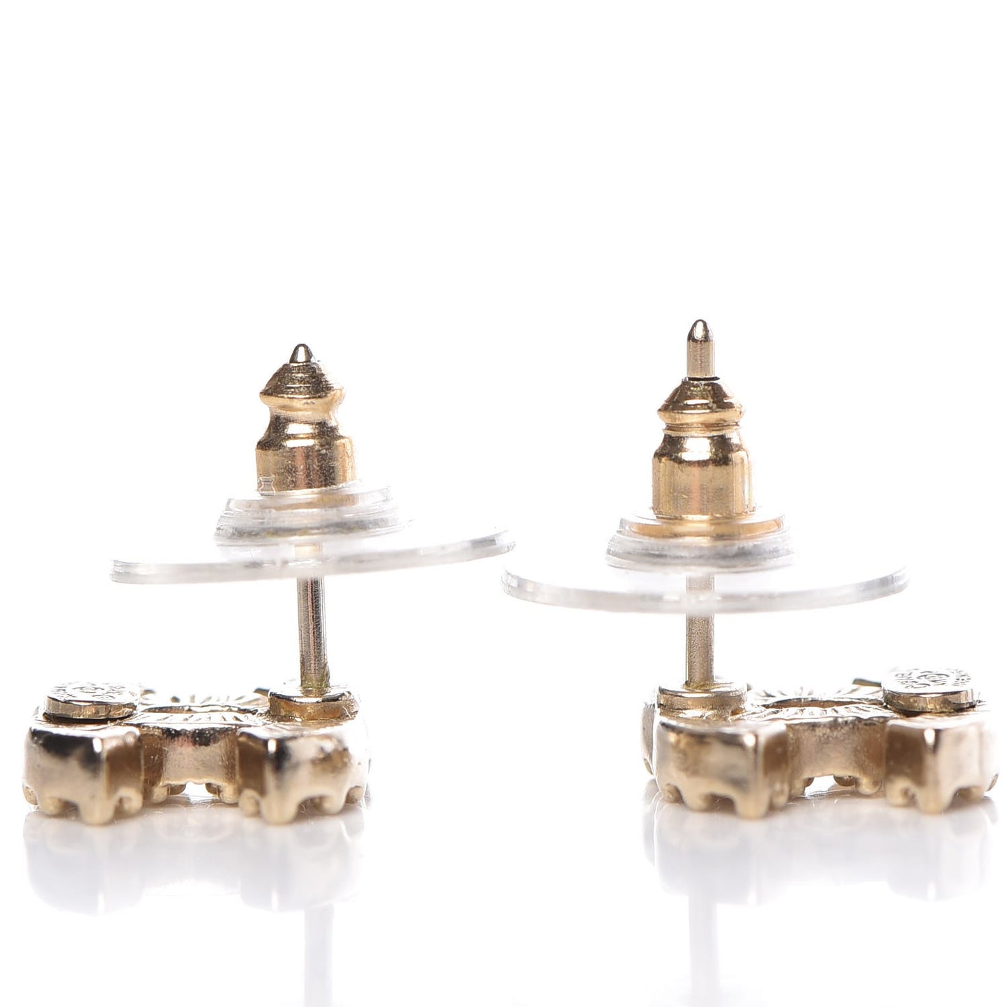 Crystal Mini CC Earrings Gold