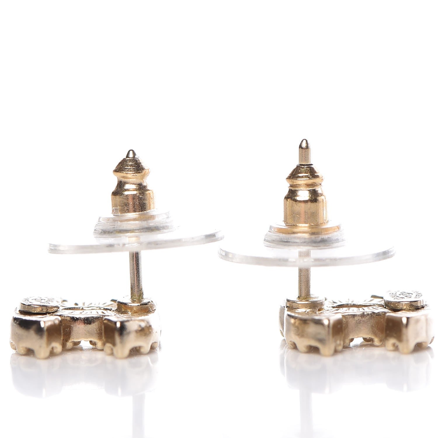 Chanel Crystal Mini CC Earrings Gold 4 of 4