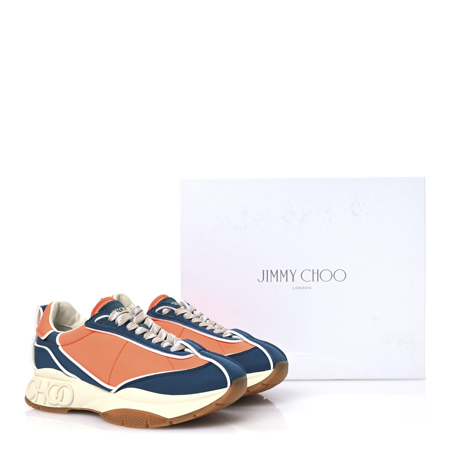 Calfskin Neoprene Raine Sneakers 40.5 Lava Teal