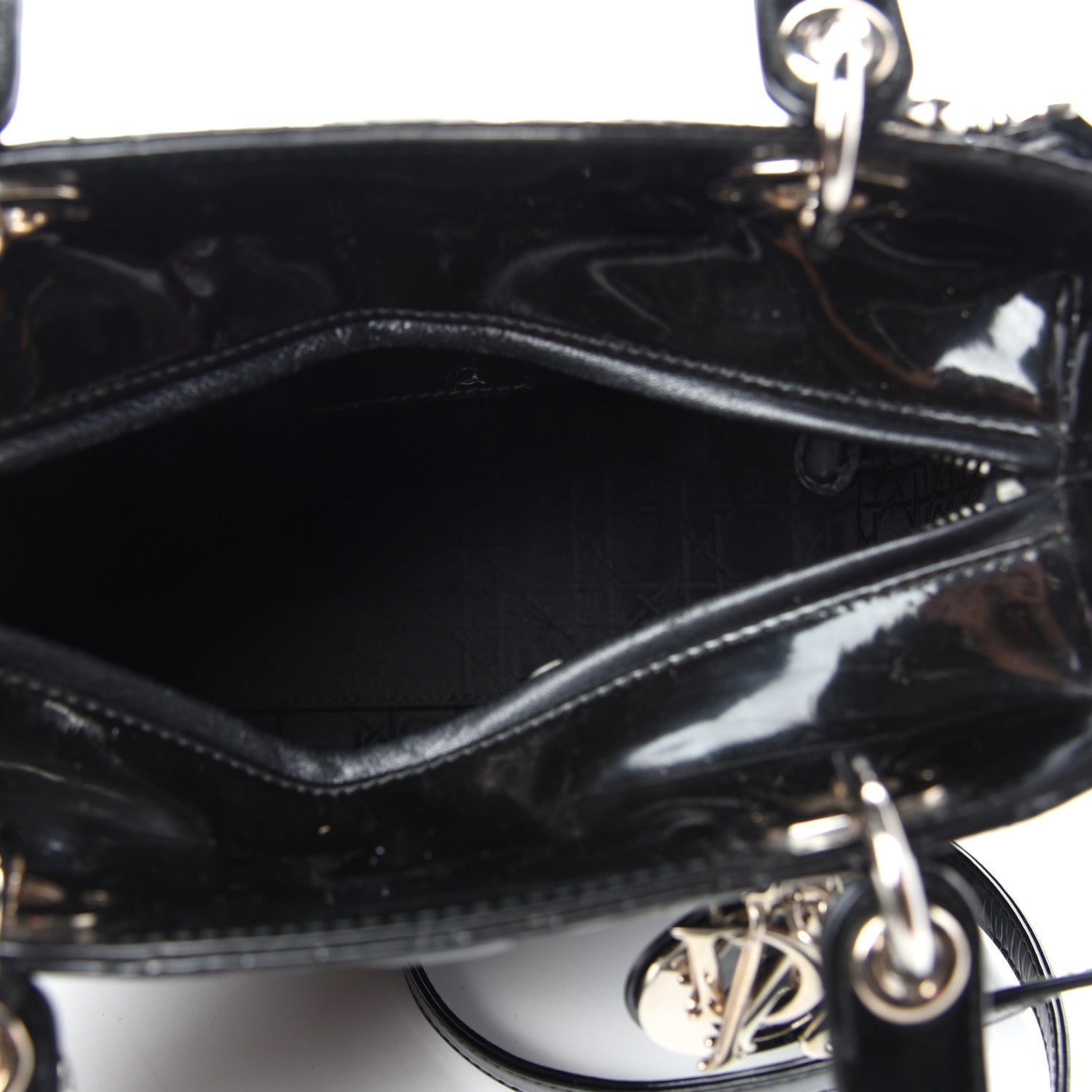Christian Dior Patent Cannage Medium Lady Dior Black 5 of 11
