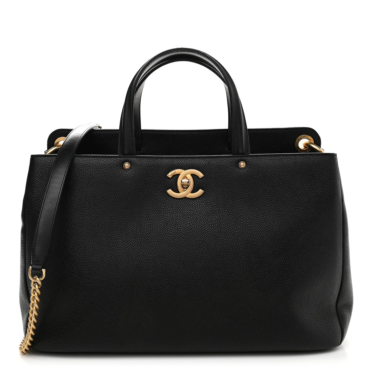 Caviar Large Shopping Tote Black