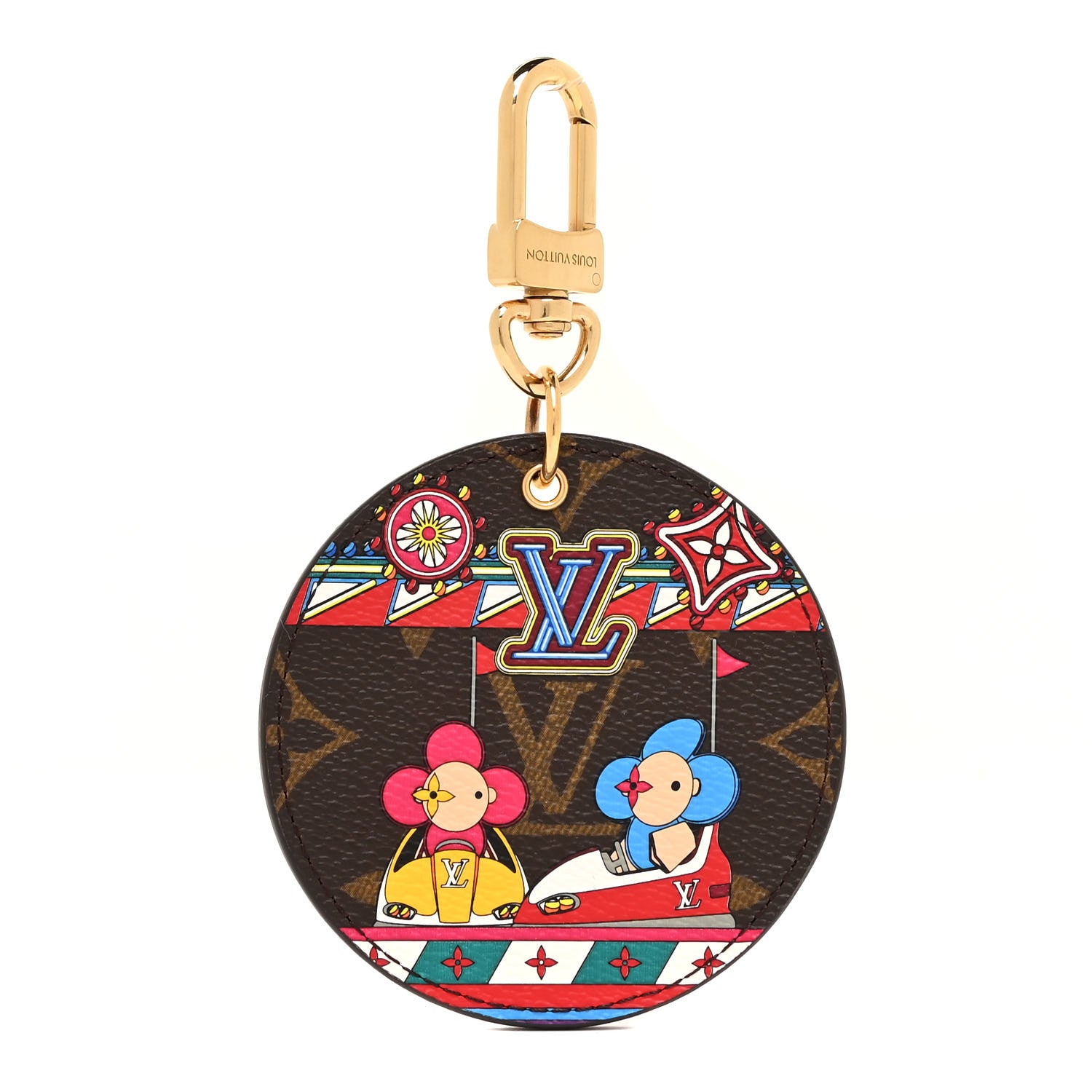 Louis Vuitton Monogram 2020 Christmas Animation Bumper Cars Bag Charm Key Ring Coquelicot 1 of 7
