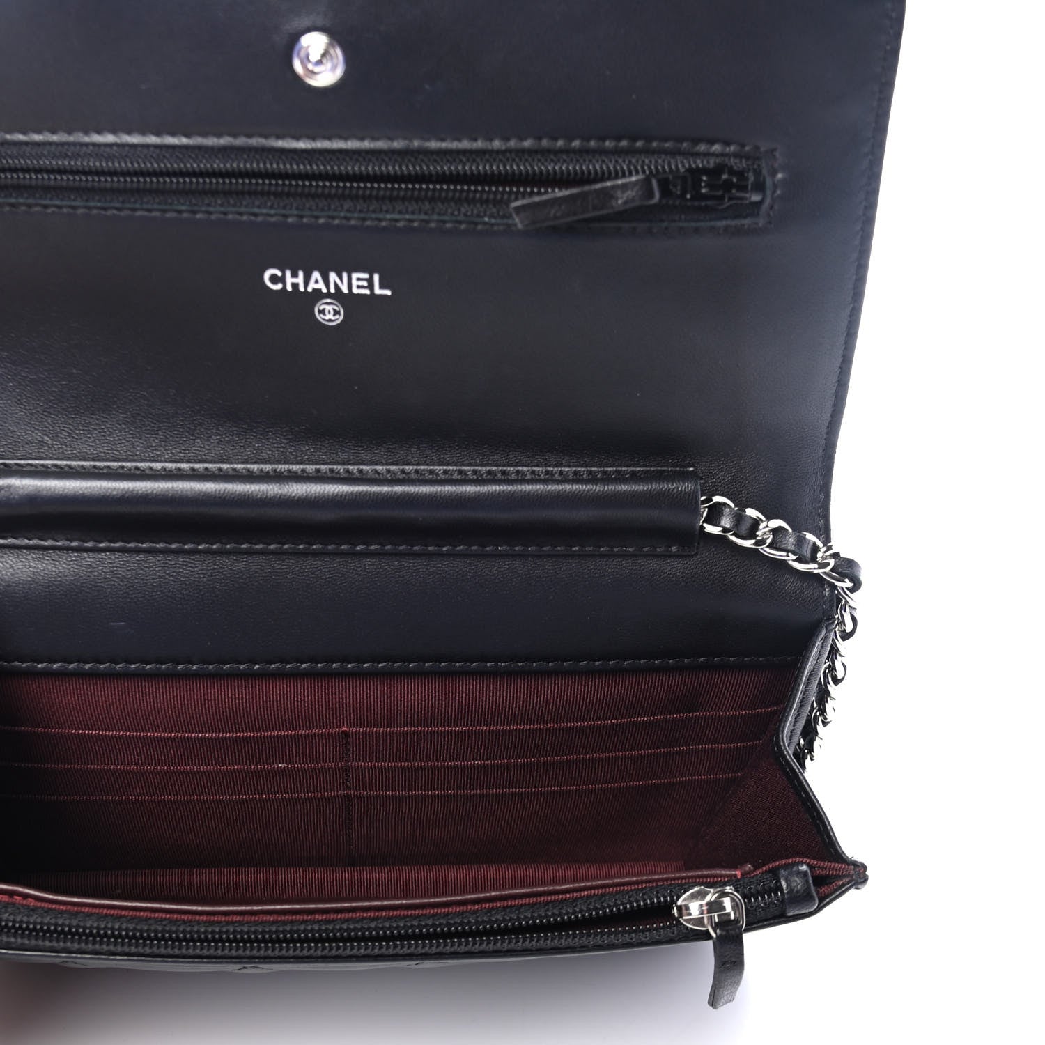 Chanel Lambskin Quilted Wallet On Chain WOC Black 4 of 4