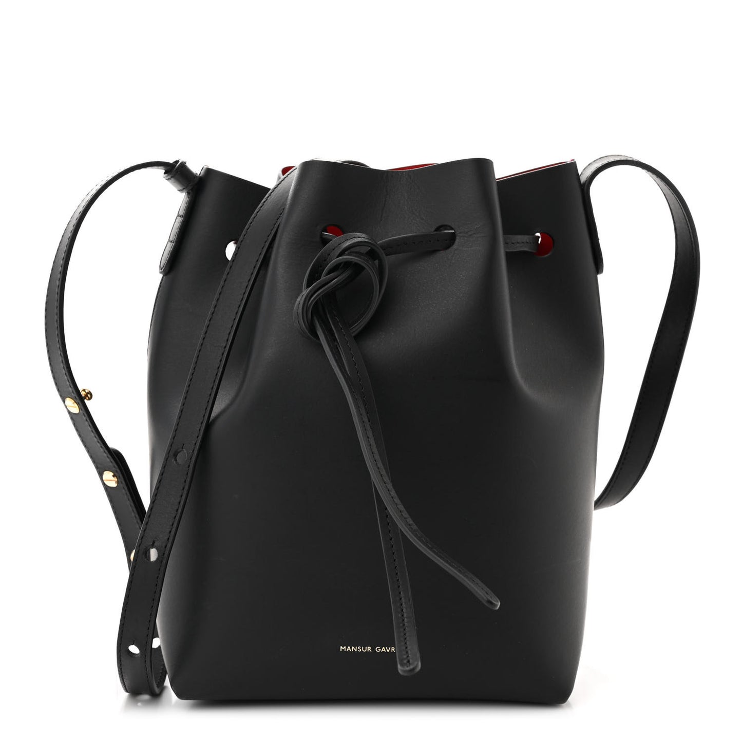 Calfskin Mini Bucket Bag Black Flamma