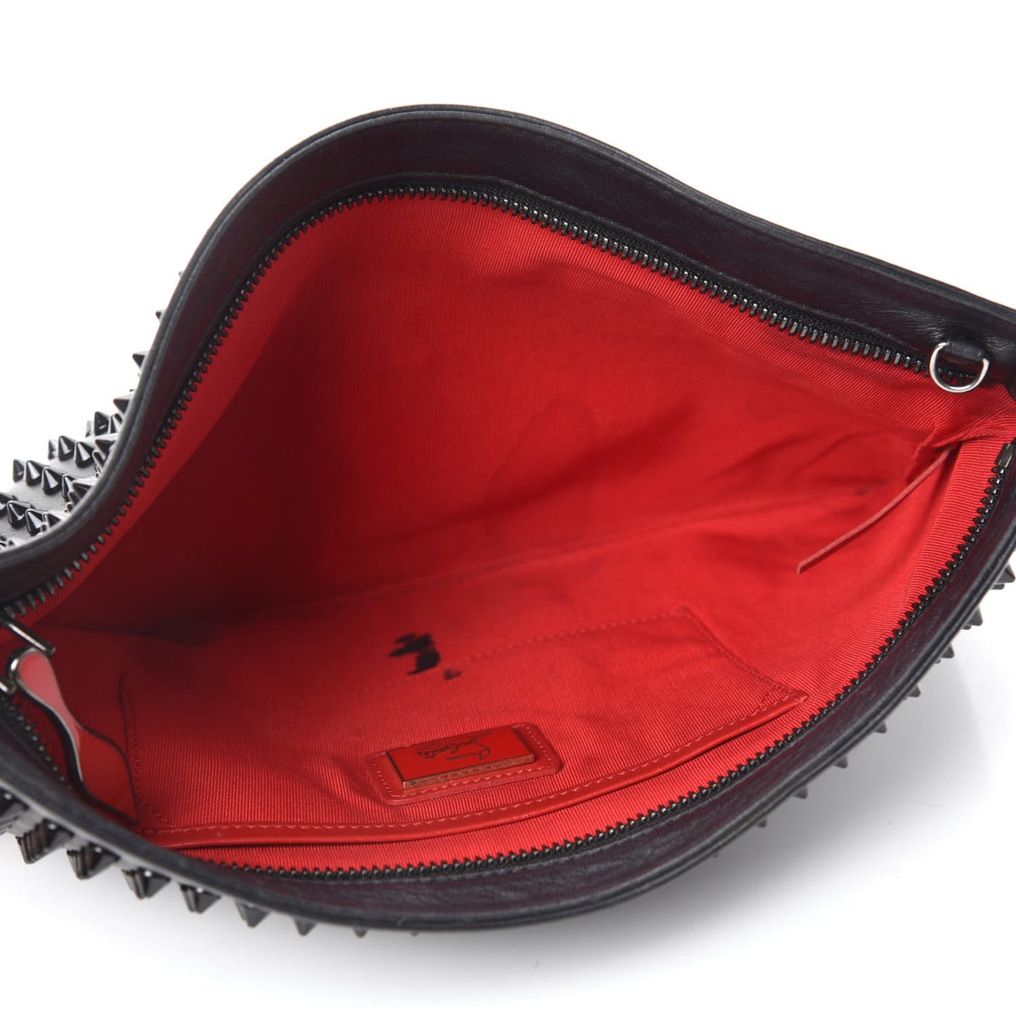 Calfskin Studded Loubiposh Clutch Black
