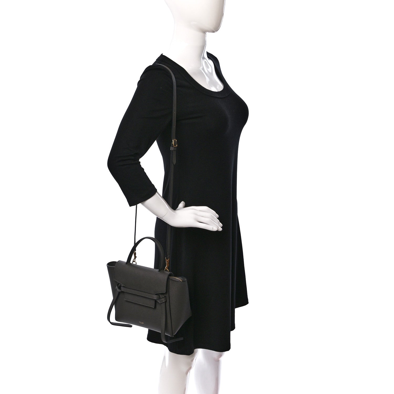 Celine Grained Calfskin Nano Belt Bag Grey 2 of 8