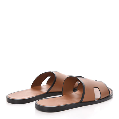 Hermes Calfskin Mens Izmir Sandals 43 Gold Black 4 of 8
