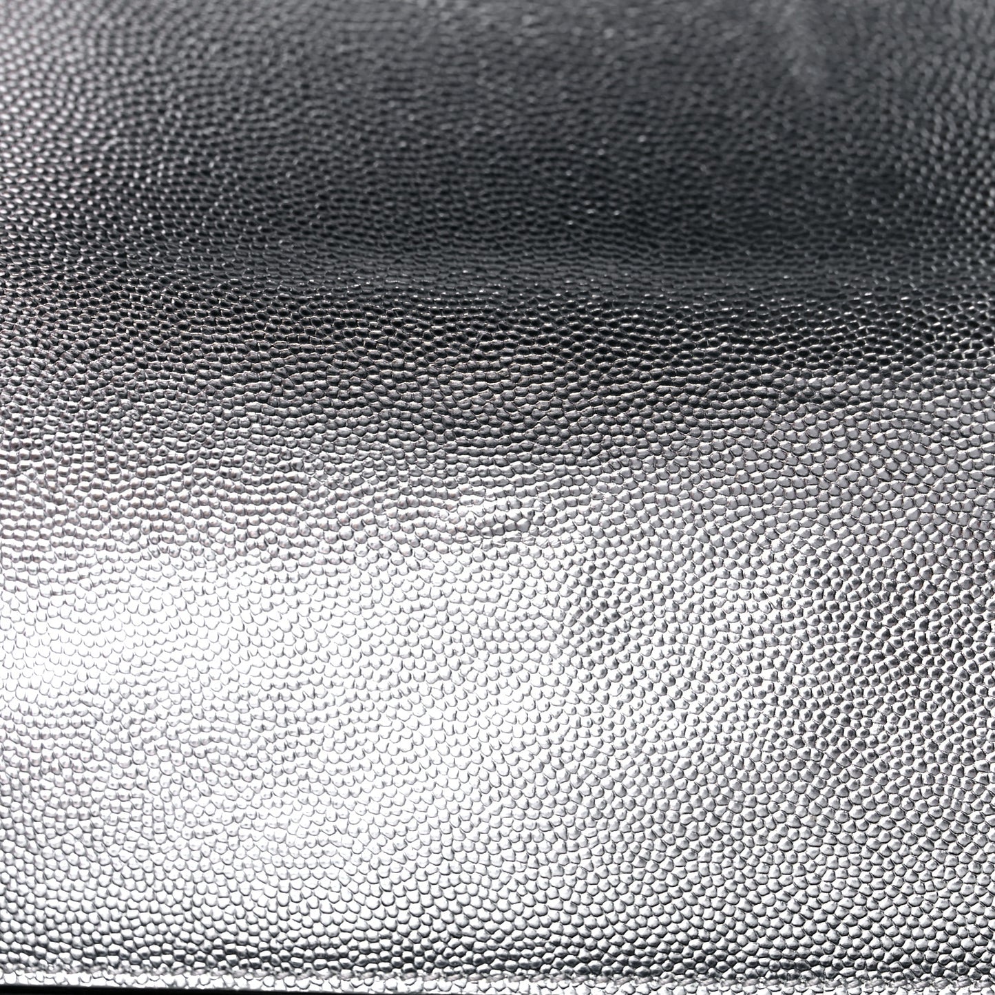 Metallic Grain De Poudre Matelasse Chevron Medium Monogram Satchel Silver