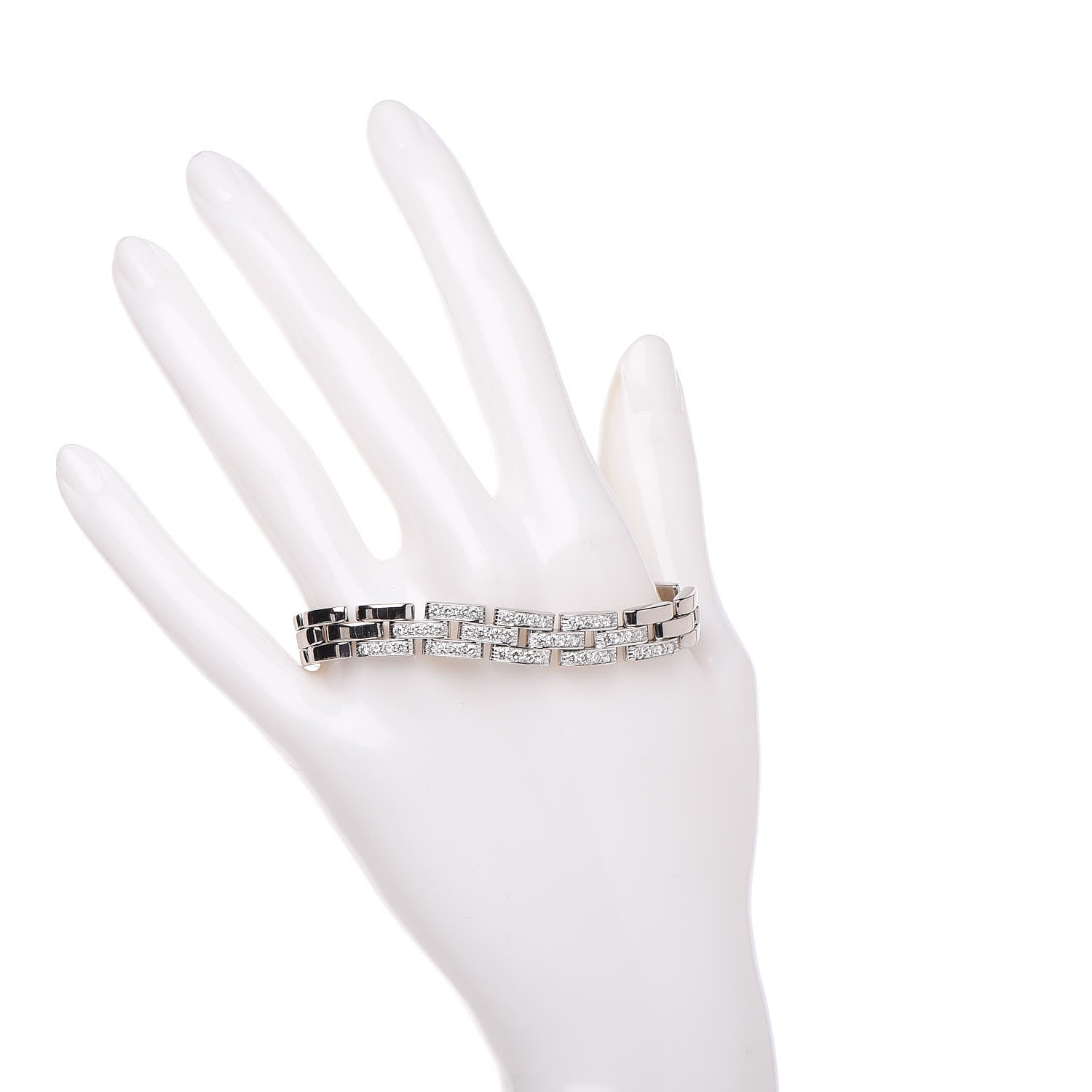 Cartier 18K White Gold Diamond Maillon Panthere Link Bracelet 2 of 5