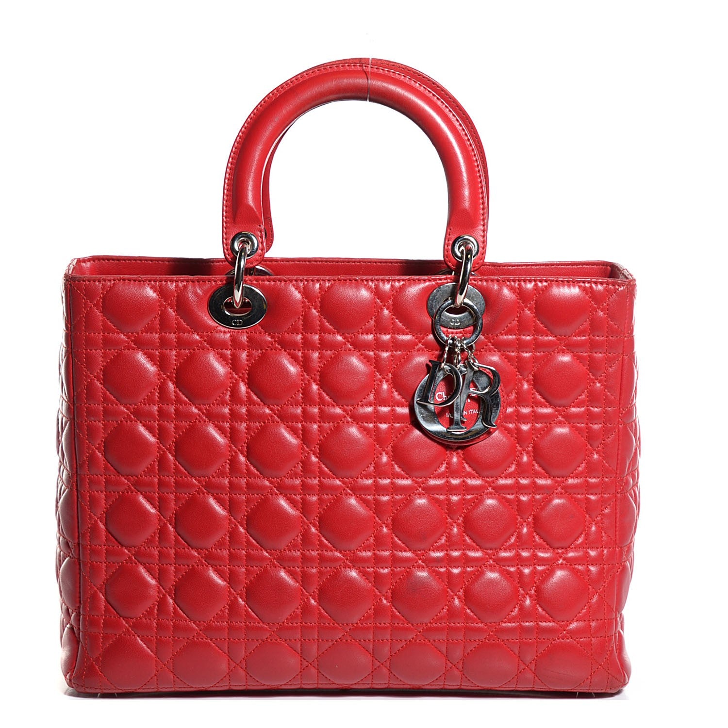 Christian Dior Lambskin Cannage Large Lady Dior Red 1 of 8