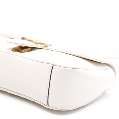 Gucci Calfskin Matelasse Small GG Marmont Shoulder Bag White 9 of 10