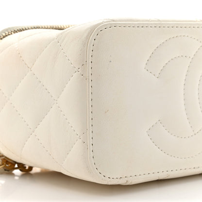 Chanel Lambskin Quilted Small CC Dynasty Vanity Case With Chain White 10 of 19