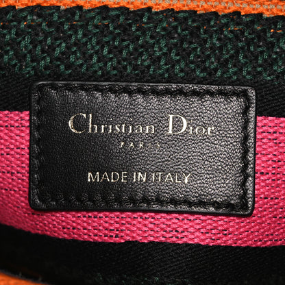 Christian Dior Canvas Embroidered Dino Medium Lady D-Lite Orange Multicolor 6 of 16