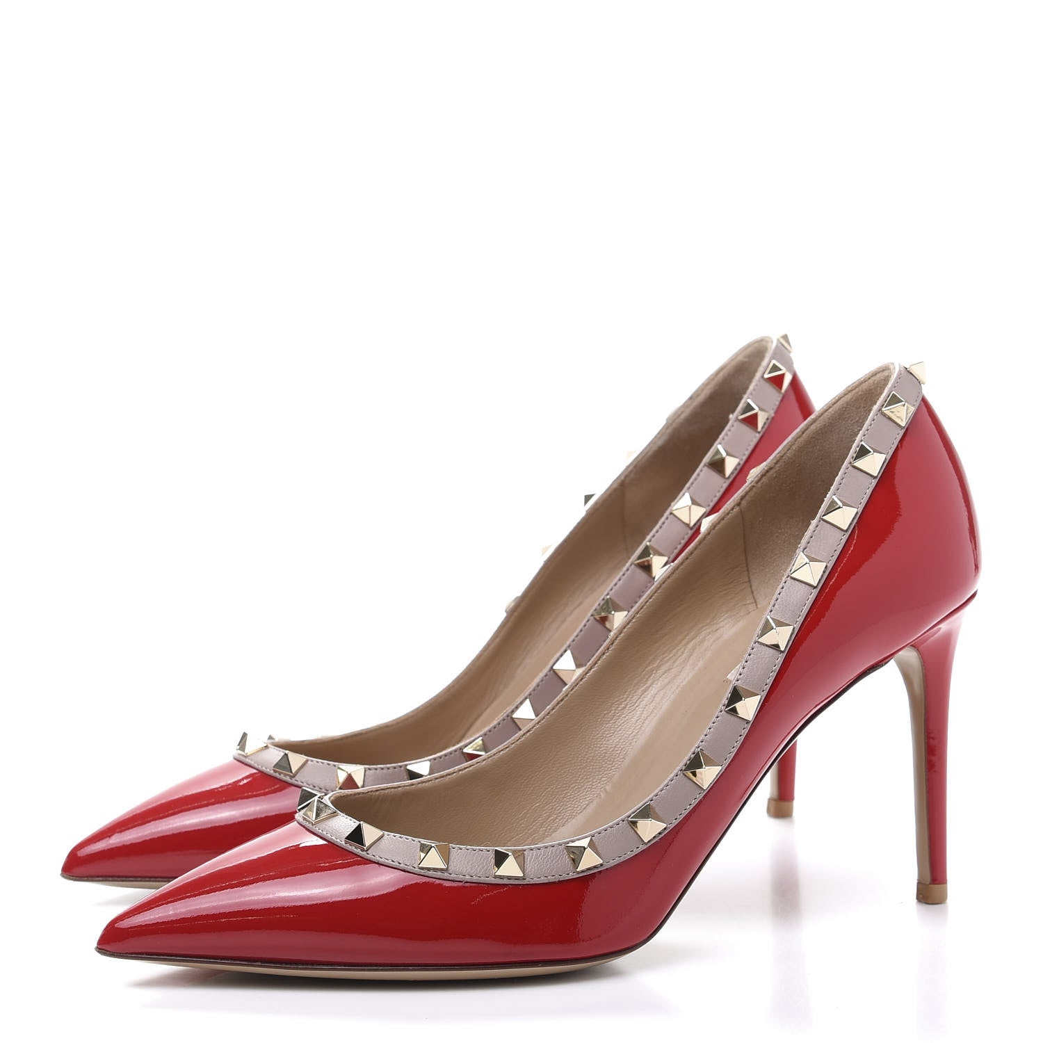 Valentino Garavani Patent Rockstud 85mm Pumps 40 Rosso Poudre 3 of 9