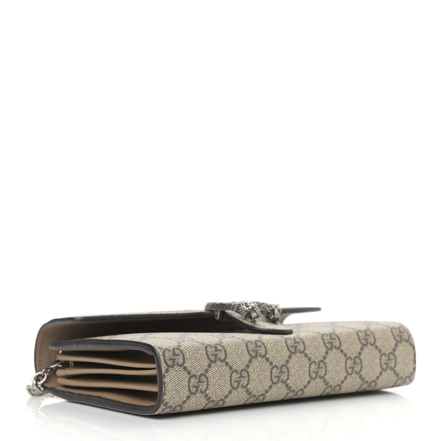 GG Supreme Monogram Mini Dionysus Chain Wallet Beige Taupe