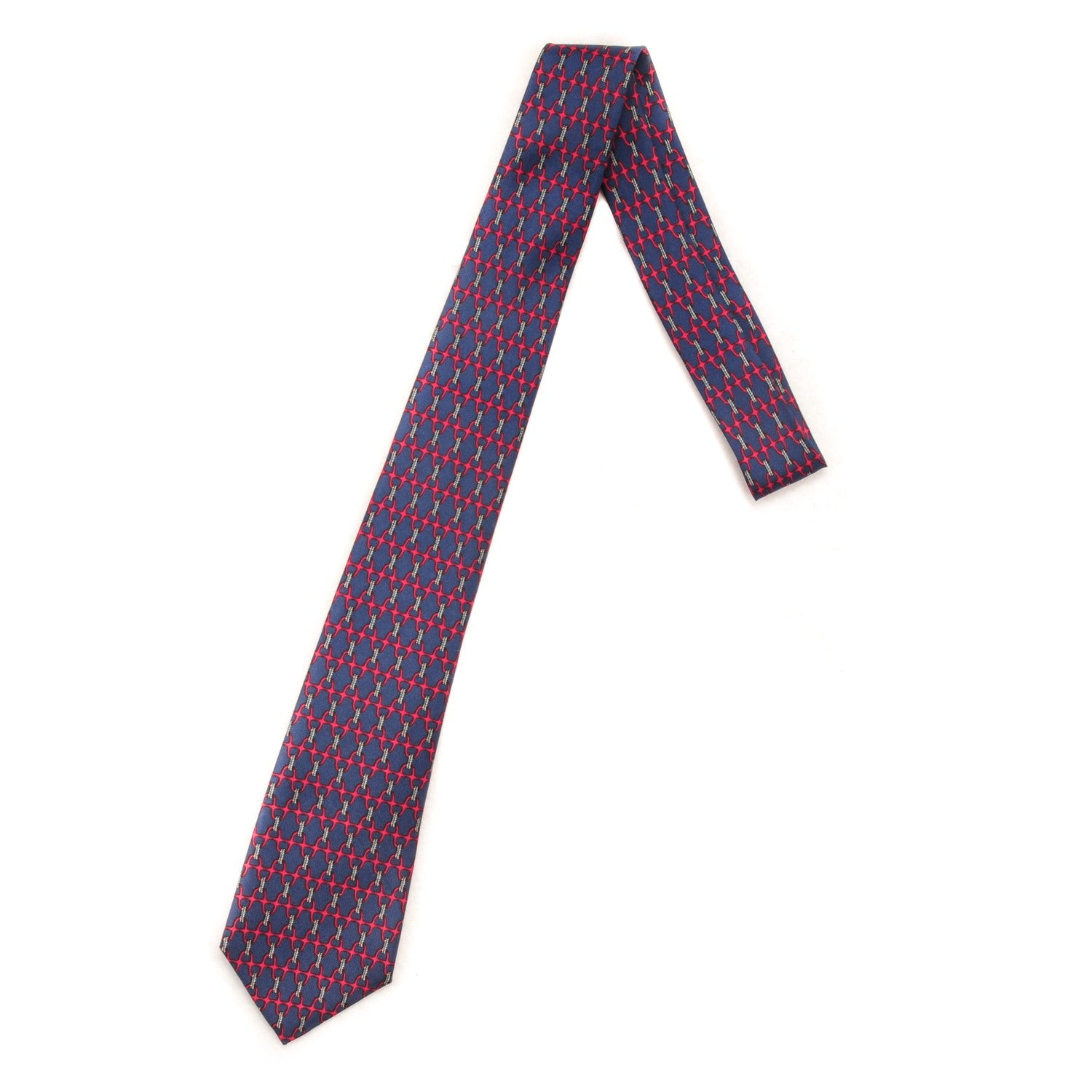 Hermes Printed Silk Mens Neck Tie 1 of 5