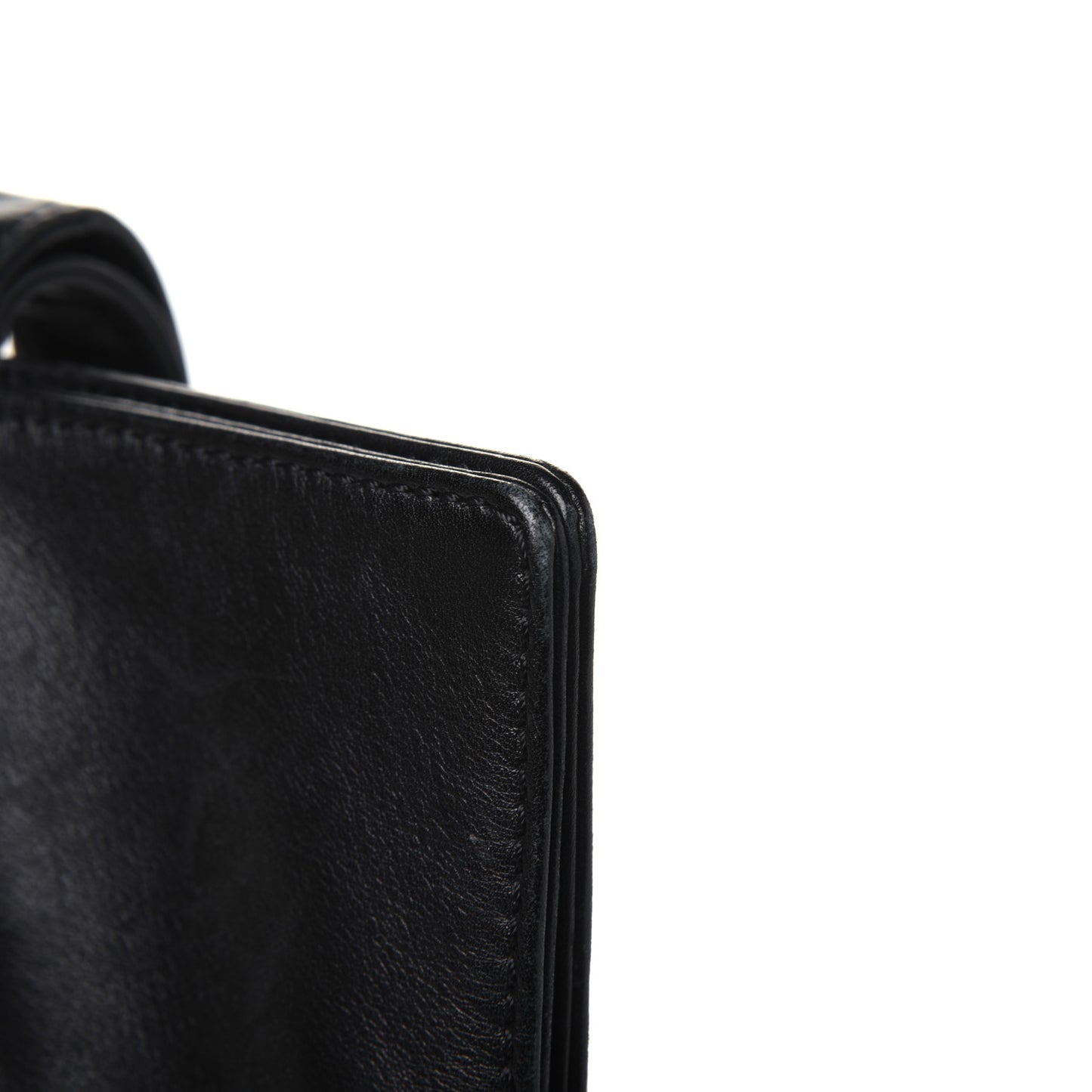 Lambskin CC Stitched Tote Black