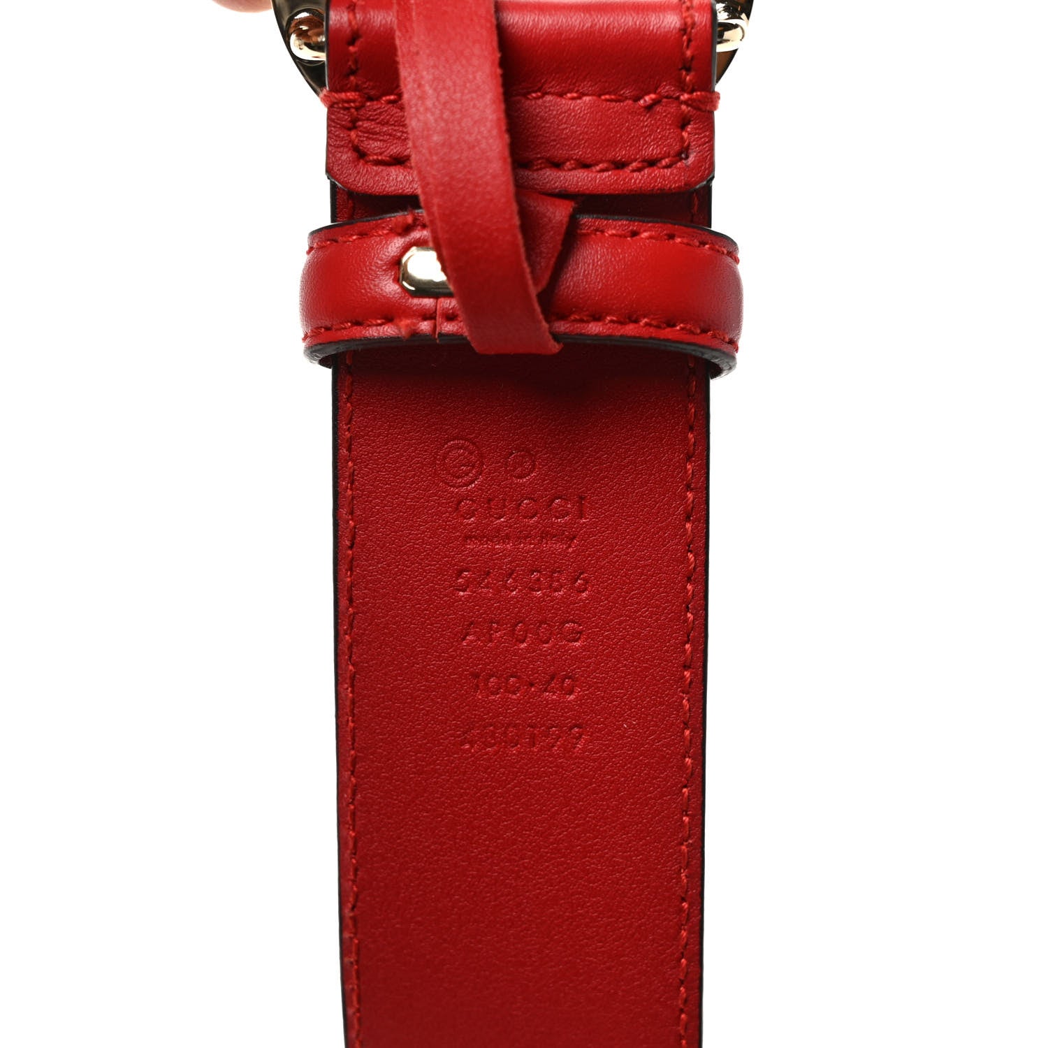 Gucci Moon Calfskin Interlocking G 37mm Belt 100 40 Vibrant Red 3 of 4
