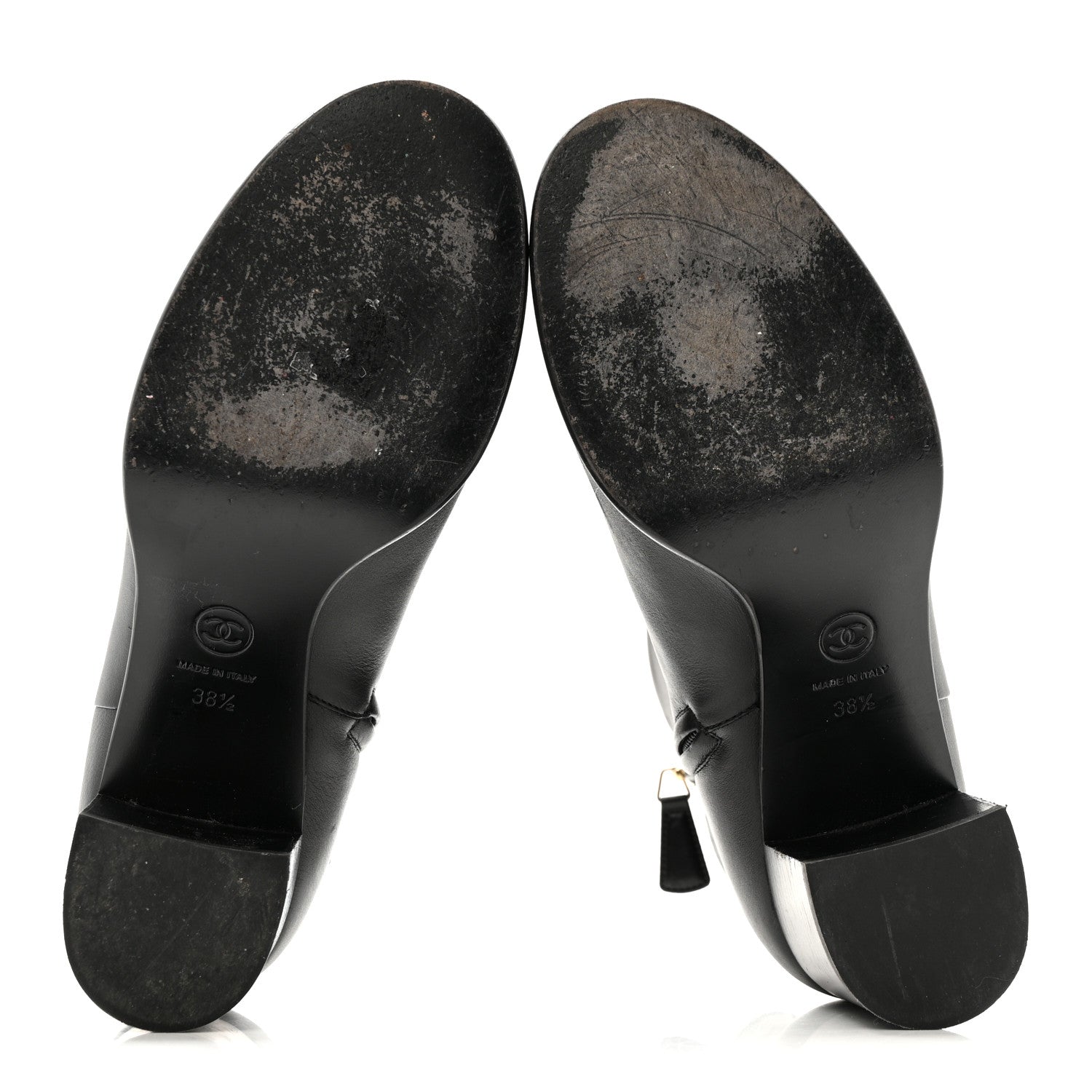 Chanel Calfskin CC Ankle Boots 38.5 Black 14 of 26