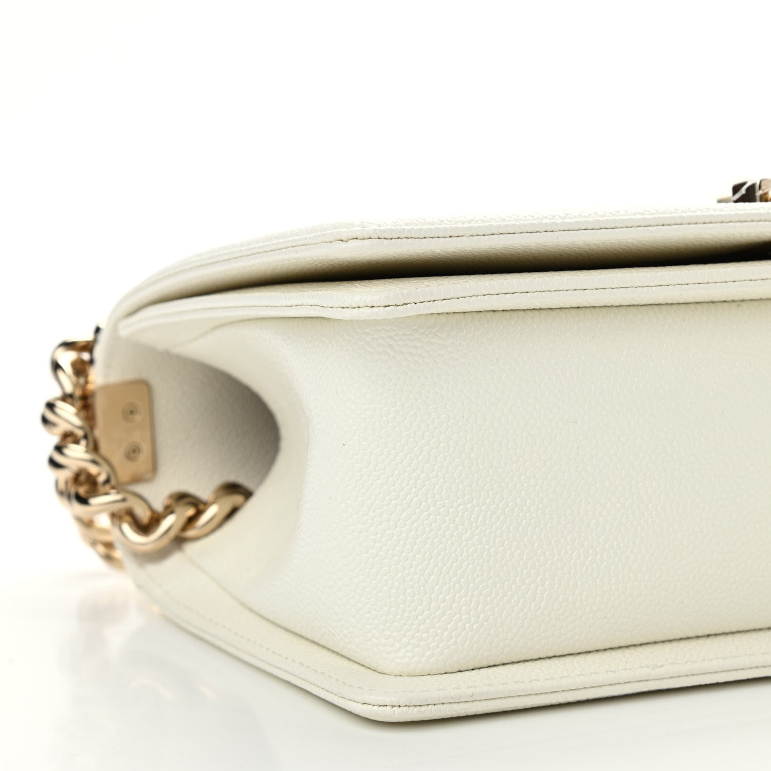Chanel Caviar Quilted Medium Boy Flap White 8 of 9