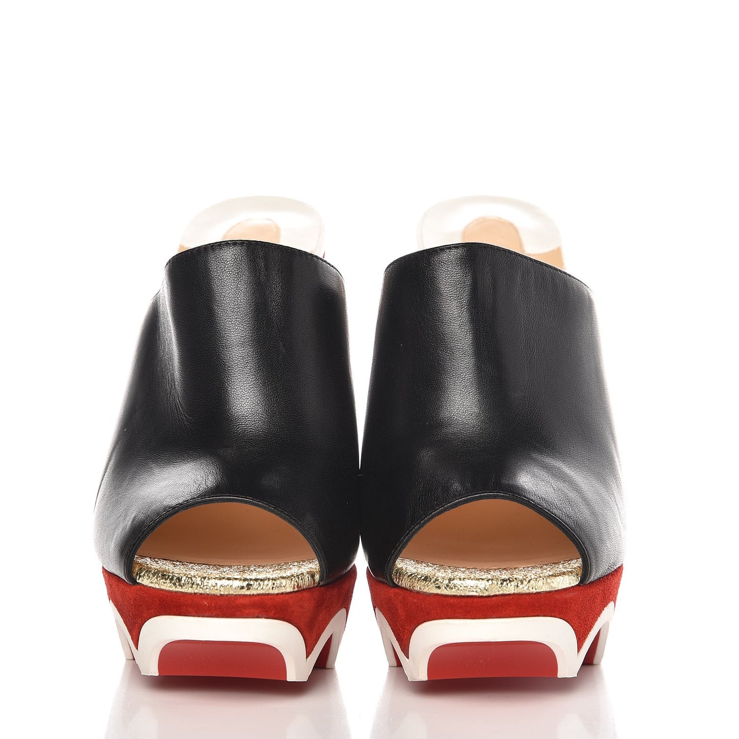 Nappa Suede Mulacramp 140 Sandals 37.5 Black Red