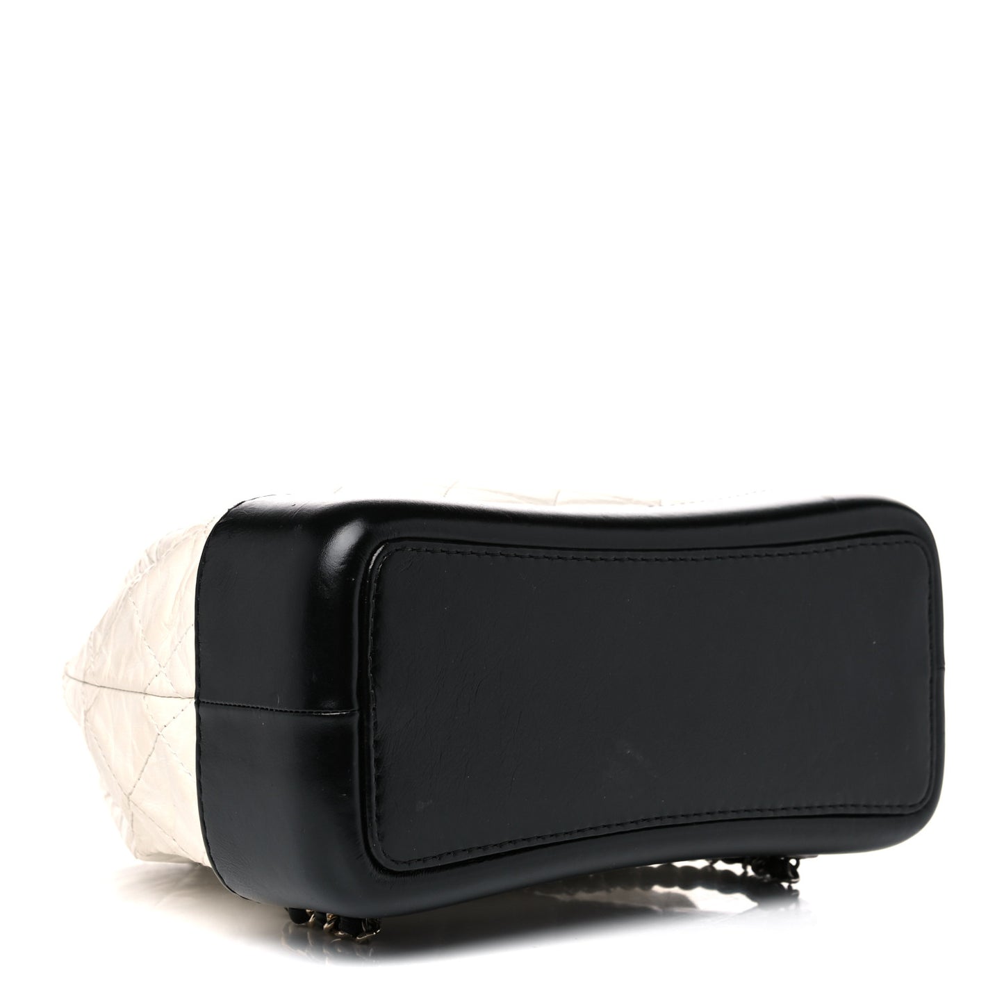 Aged Calfskin Quilted Small Gabrielle Backpack Black White