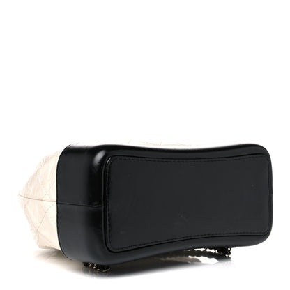 Chanel Aged Calfskin Quilted Small Gabrielle Backpack Black White 3 of 12