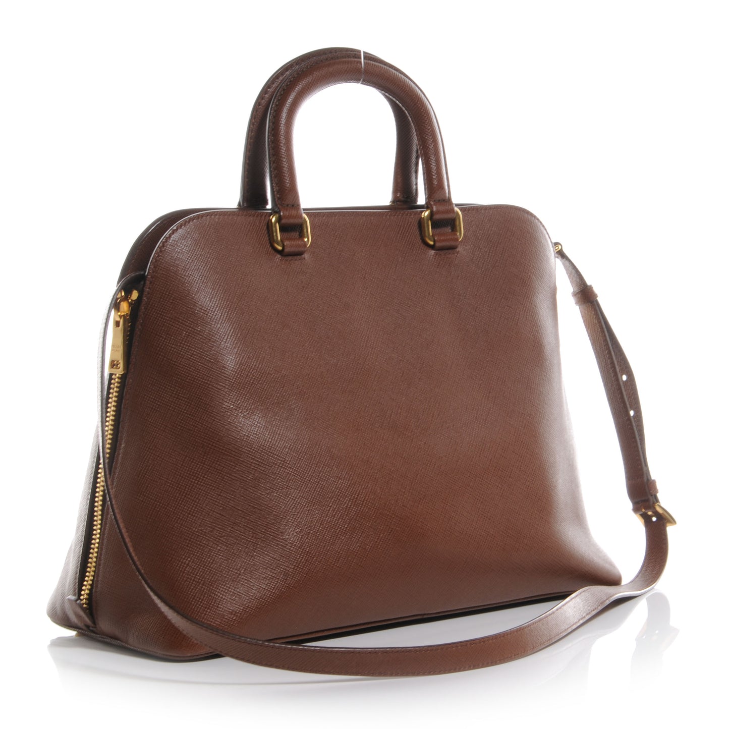 Saffiano Cuir Top Handle Dome Tote Palissandro