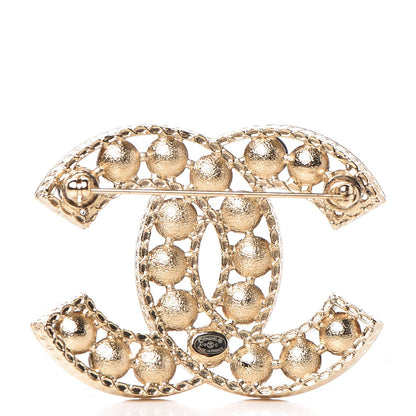 Chanel Bead CC Brooch Black Light Gold 3 of 5