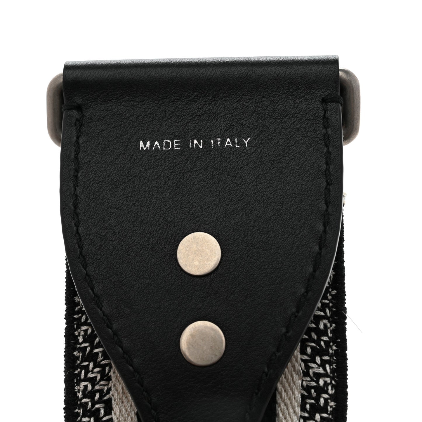 Canvas Embroidered Shoulder Strap Black White