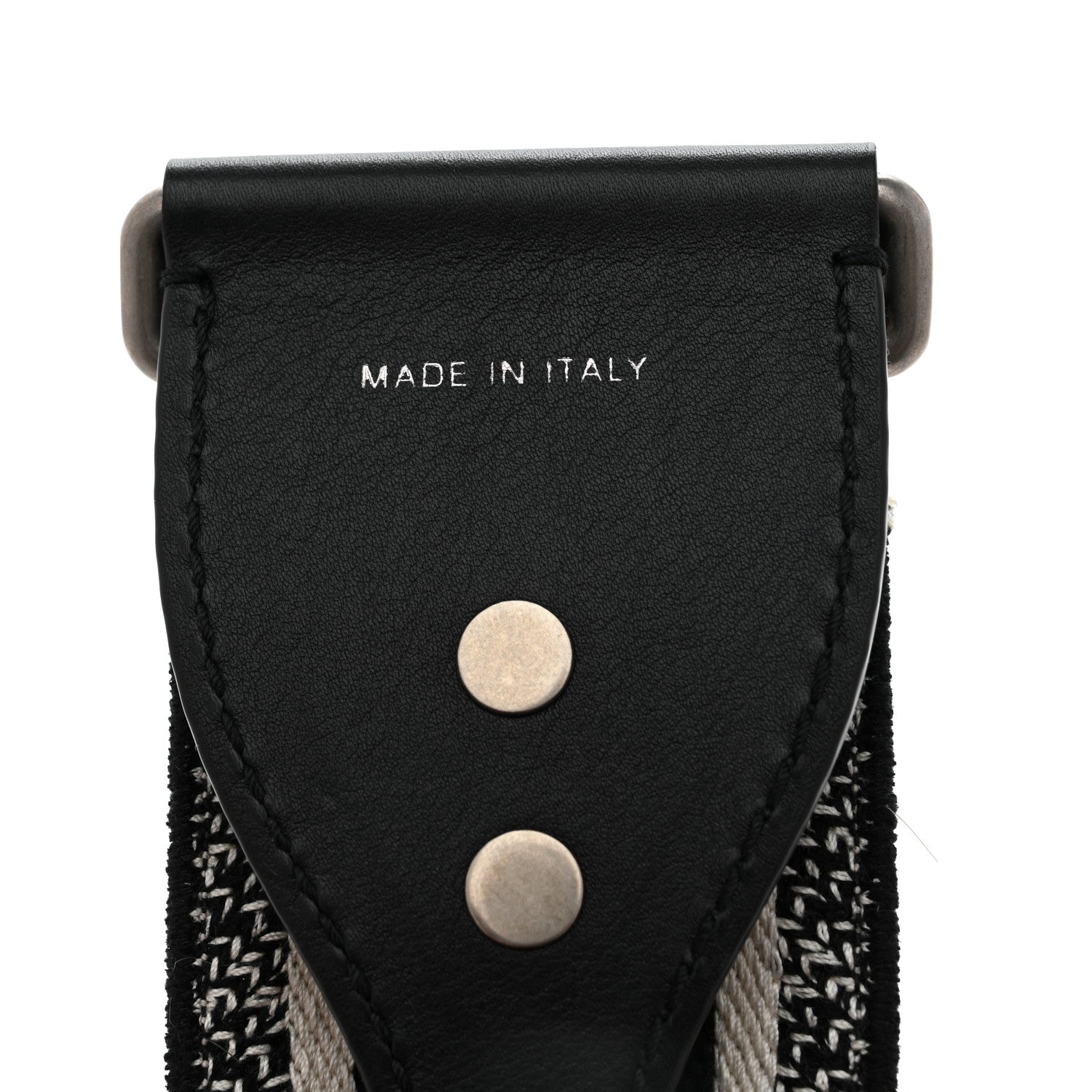 Christian Dior Canvas Embroidered Shoulder Strap Black White 3 of 5