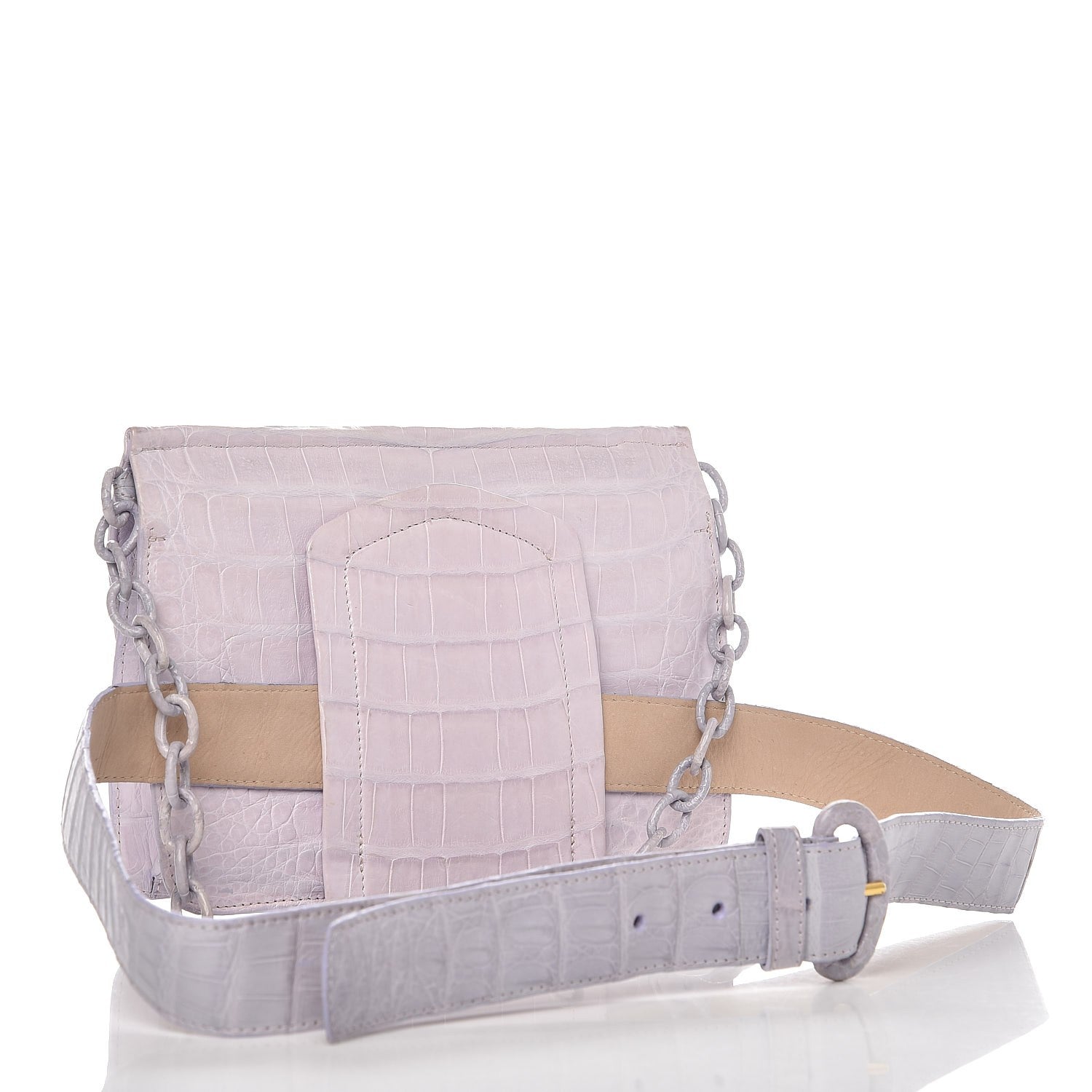 Nancy Gonzalez Crocodile Flap Belt Bag Lilac 4 of 10