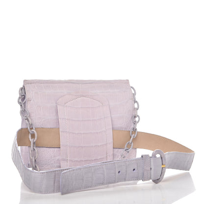 Nancy Gonzalez Crocodile Flap Belt Bag Lilac 4 of 10